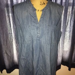 Merona XXL Women’s Denim Sleeveless Hi Lo Dress